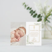 バプテスマ《キリスト教》洗礼式や命名式グリーンリー写真ありがとう ポストカード (スタンド正面)