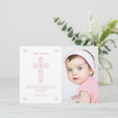 バプテスマ、《キリスト教》洗礼式や命名式サンキューカード付/写真 招待状 (スタンド正面)