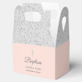 バプテスマ《キリスト教》洗礼式や命名式スライバースターダスト赤面ピンク フェイバーボックス (オープン)