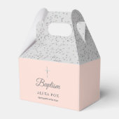 バプテスマ《キリスト教》洗礼式や命名式スライバースターダスト赤面ピンク フェイバーボックス (正面サイド)