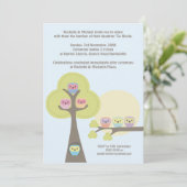 バプテスマ《キリスト教》洗礼式や命名式セレモニーかわいいフクロウ招待状 招待状 (スタンド正面)