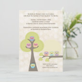 バプテスマ《キリスト教》洗礼式や命名式セレモニーかわいいフクロウ招待状 招待状 (スタンド正面)