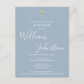 バプテスマ《キリスト教》洗礼式や命名式ダスティーブルー招待状 ポストカード (正面)