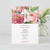 バプテスマ《キリスト教》洗礼式や命名式バプテスムガールピンクローズ 招待状 (スタンド正面)