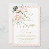 バプテスマ《キリスト教》洗礼式や命名式バラピンクエレガント宗教 招待状 (裏面)