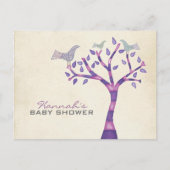 バプテスマ《キリスト教》洗礼式や命名式バードトリオインツリーパーティー招待状 案内ポストカード (正面)
