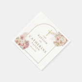 バプテスマ《キリスト教》洗礼式や命名式パンパスグラスフローラ スタンダードカクテルナプキン (角)