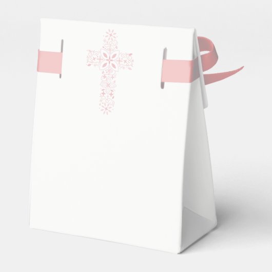 バプテスマ、《キリスト教》洗礼式や命名式パーティー好意ボックス； Cross （女の子） フェイバーボックス (裏面サイド)