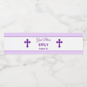 バプテスマ《キリスト教》洗礼式や命名式パープルボトルパープル水玉模様 ペットボトルラベル (シングルラベル)