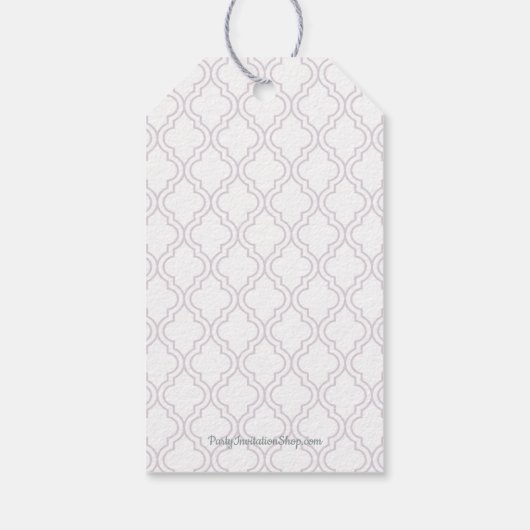 バプテスマ、《キリスト教》洗礼式や命名式ピンククロスフェイスギフトラベル ギフトタグ (裏面)