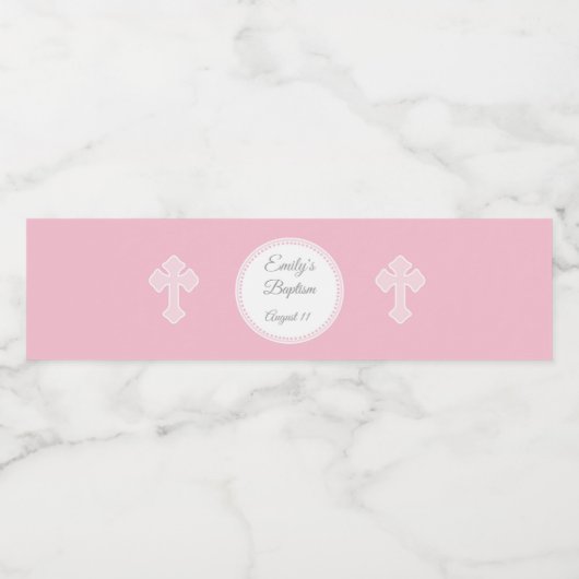 バプテスマ《キリスト教》洗礼式や命名式ピンクボトルラッパーガール ペットボトルラベル (シングルラベル)