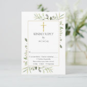 バプテスマ《キリスト教》洗礼式や命名式ファーストホーリーコミュニオングリーンリー 出欠カード (スタンド正面)