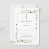 バプテスマ《キリスト教》洗礼式や命名式ファーストホーリーコミュニオングリーンリー 出欠カード (正面)