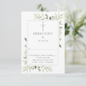 バプテスマ《キリスト教》洗礼式や命名式ファーストホーリーコミュニオングリーンリー 出欠カード (スタンド正面)