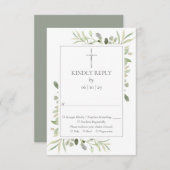 バプテスマ《キリスト教》洗礼式や命名式ファーストホーリーコミュニオングリーンリー 出欠カード (正面/裏面)