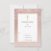 バプテスマ《キリスト教》洗礼式や命名式ファーストホーリーコミュニオンバラ金ゴールド 出欠カード (正面)