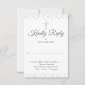 バプテスマ《キリスト教》洗礼式や命名式ファースト・ホリー・コミュニオンシルバー 出欠カード (正面)