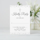 バプテスマ《キリスト教》洗礼式や命名式ファースト・ホリー・コミュニオンシルバー 出欠カード (スタンド正面)