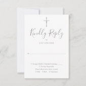 バプテスマ《キリスト教》洗礼式や命名式ファースト・ホリー・コミュニオンシルバー 出欠カード (正面)