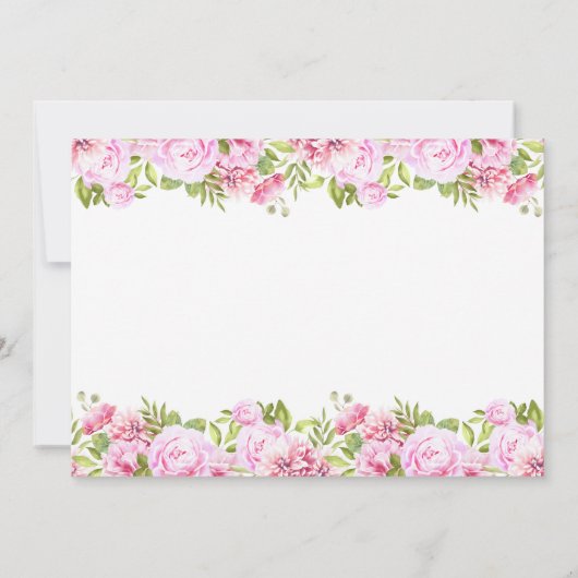 バプテスマ《キリスト教》洗礼式や命名式フォトピンクローズフローラ サンキューカード (裏面)