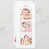 バプテスマ | 《キリスト教》洗礼式や命名式フォトフローラピンク招待状 シーズンカード (正面/裏面)