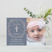 バプテスマ，《キリスト教》洗礼式や命名式フォト招待状 – ベビーガール 招待状 (スタンド正面)
