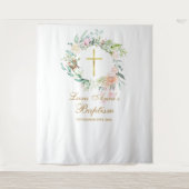 バプテスマ《キリスト教》洗礼式や命名式フローラガーランドフォトブース タペストリー (正面)