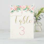 バプテスマ《キリスト教》洗礼式や命名式フローラテーブルカード 招待状 (スタンド正面)