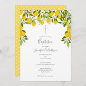 バプテスマ《キリスト教》洗礼式や命名式フローラレモン 招待状 (正面/裏面)