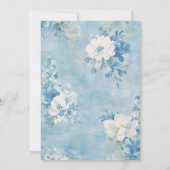 バプテスマ《キリスト教》洗礼式や命名式ブルーホワイトフローラ 招待状 (裏面)