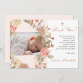 バプテスマ《キリスト教》洗礼式や命名式ベビーバラガーデンフォト サンキューカード (正面/裏面)