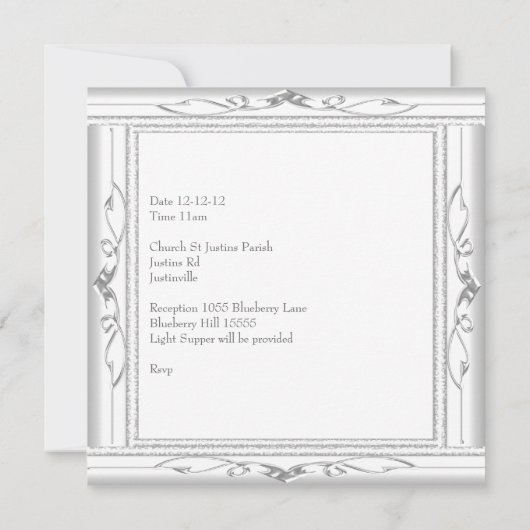 バプテスマ《キリスト教》洗礼式や命名式ホワイトスターフォトクロスボウ 招待状 (裏面)