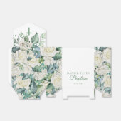 バプテスマ&《キリスト教》洗礼式や命名式ホワイトフラワーズユーカリ フェイバーボックス (折り畳みなし)