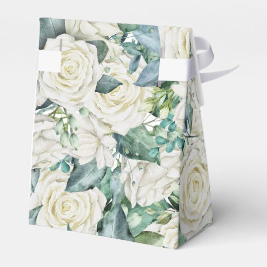 バプテスマ&《キリスト教》洗礼式や命名式ホワイトフラワーズユーカリ フェイバーボックス (裏面サイド)