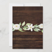 バプテスマ《キリスト教》洗礼式や命名式ホワイトフラワーズ素朴ウッド 招待状 (裏面)
