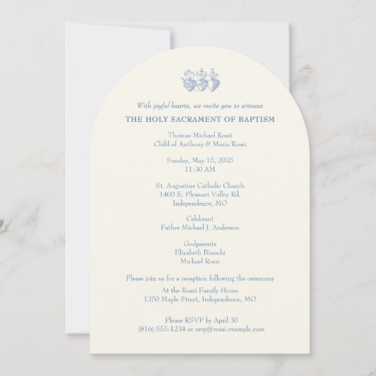 バプテスマ《キリスト教》洗礼式や命名式メアリーイエズス宗教的 招待状 (正面)