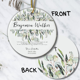 バプテスマ《キリスト教》洗礼式や命名式ユーカリ離れスゴドファーザ セラミックオーナメント