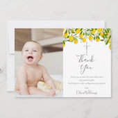 バプテスマ《キリスト教》洗礼式や命名式レモンズシルバークロスフォト サンキューカード (正面)