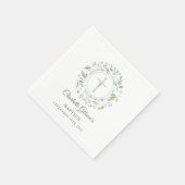 バプテスマ《キリスト教》洗礼式や命名式ローレルフローラシルバークロス スタンダードカクテルナプキン (角)