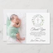 バプテスマ、《キリスト教》洗礼式や命名式ローレルフローラ写真 サンキューカード (正面)