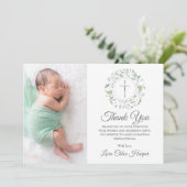 バプテスマ、《キリスト教》洗礼式や命名式ローレルフローラ写真 サンキューカード (スタンド正面)