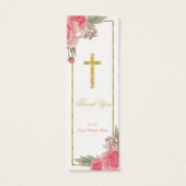 バプテスマ《キリスト教》洗礼式や命名式ヴィンテージフローラサンキューユーラベル (裏面)