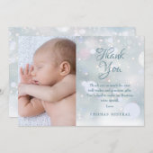 バプテスマ、《キリスト教》洗礼式や命名式写真エレガント冬 サンキューカード (正面/裏面)