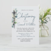 バプテスマ《キリスト教》洗礼式や命名式写真オスモダンブルー 招待状 (スタンド正面)