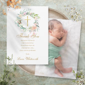 バプテスマ《キリスト教》洗礼式や命名式写真バラフローラ金ゴールド サンキューカード