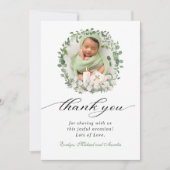 バプテスマ《キリスト教》洗礼式や命名式写真バラフローラ サンキューカード (正面)
