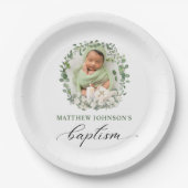 バプテスマ《キリスト教》洗礼式や命名式写真バラフローラ ペーパープレート (正面)