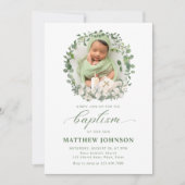 バプテスマ《キリスト教》洗礼式や命名式写真バラフローラ 招待状 (正面)