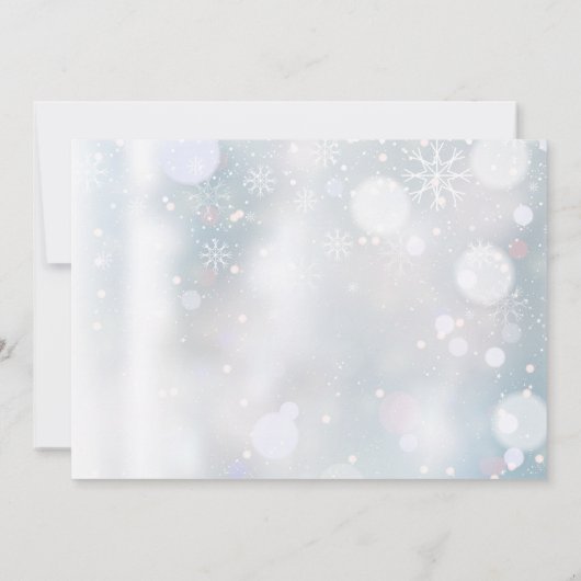 バプテスマ《キリスト教》洗礼式や命名式冬の雪片の写真 サンキューカード (裏面)