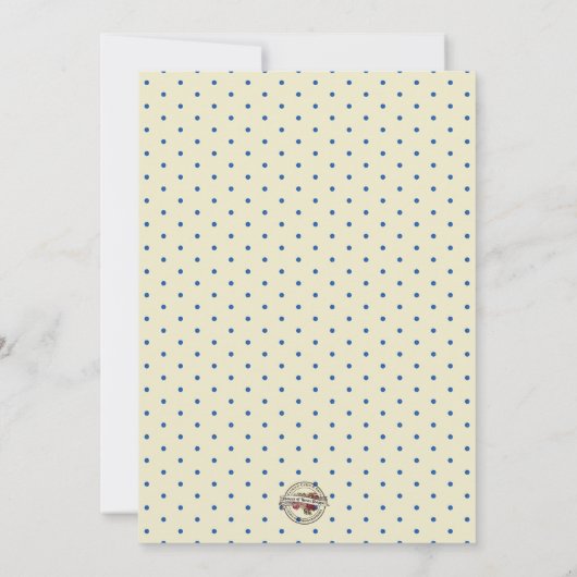 バプテスマ《キリスト教》洗礼式や命名式宗教的な青い花 招待状 (裏面)